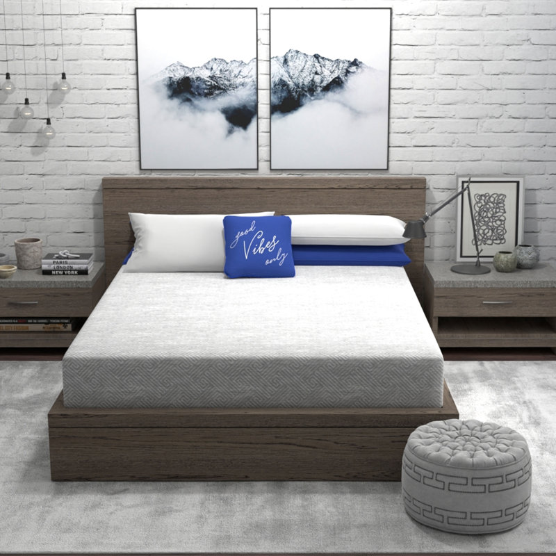Vibe Heather Grey 10 Gel Memory Foam Mattress in A Box Twin Extra Long Ultra Small Package